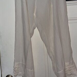 Citron Santa Monica Pants Cropped Ivory Cream Silk sz 1X